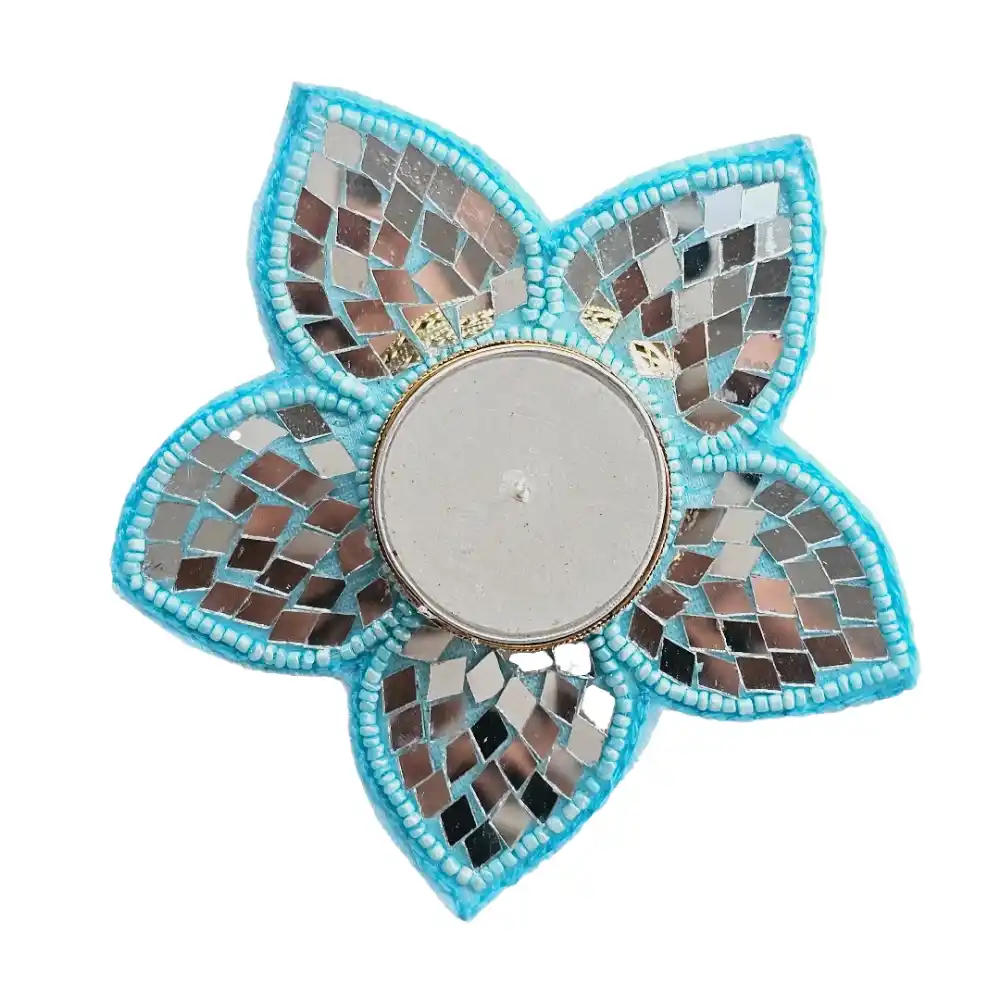 Designer flower mirror T-light candle holder